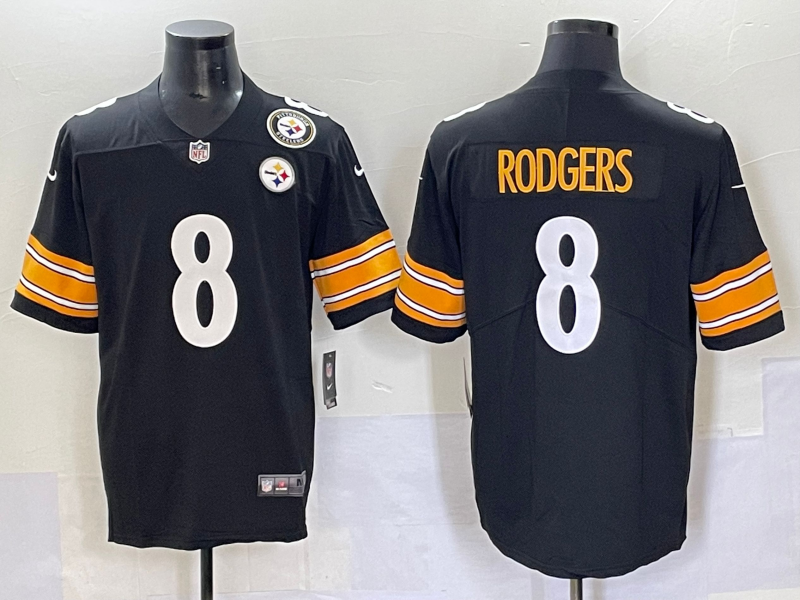 Men Pittsburgh Steelers 8 Rodgers Black Nike Limited NFL 2025 Jersey 006